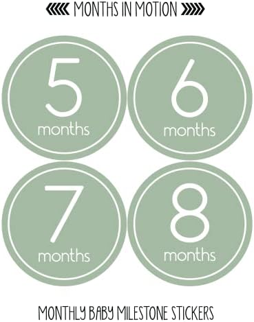Месечните Стикери за новородено |Комплект от 24-Месечни Стикери за Растежа на Новороденото през Първата Година на живота