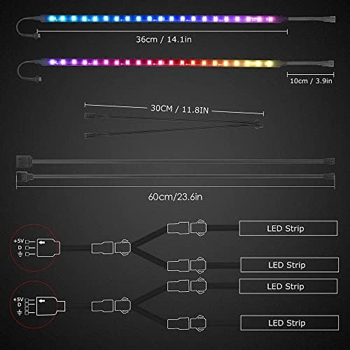 ALITOVE Адресуемая RGB Светодиодна лента за PC ARGB Магнитен Калъф за вашия КОМПЮТЪР с подсветка за ASUS Aura SYNC Gigabyte RGB Fusion