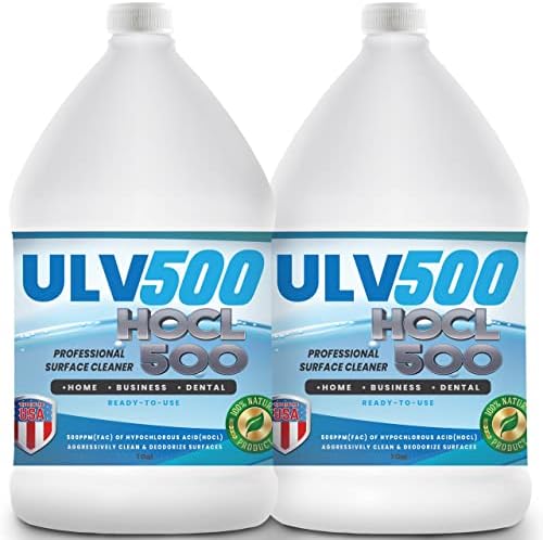 Natural Clean HOCL500, Хлорноватистая киселина (500 части на милион) Професионален препарат за почистване на повърхности (2 опаковки) за домашна