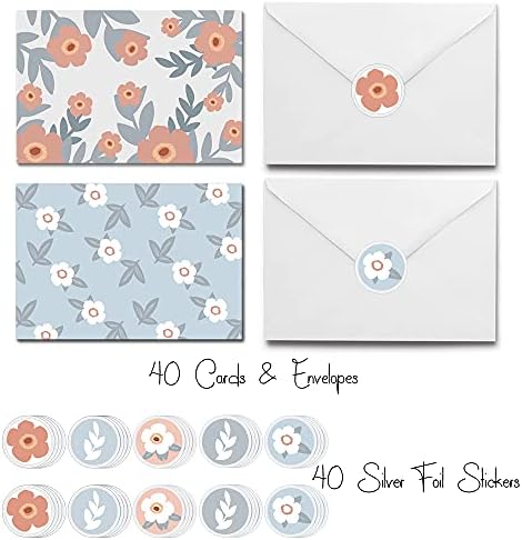 Празни пощенски картички с конвертами за всички поводи 40 Празни картички за бележки с конвертами и стикери | Набор от празни
