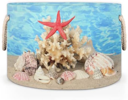Морска звезда във формата на морска мида, с Големи Кръгли Кошници за съхранение, Кошница за дрехи с дръжки, Кошница за