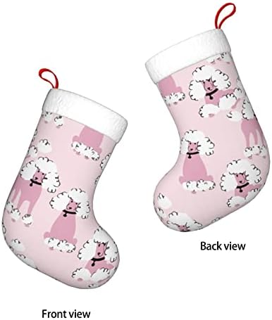 Коледни Чорапи Augenstern, Сладък Пудел, Розови Забавни Двустранни Чорапи За Окачване На Камина.