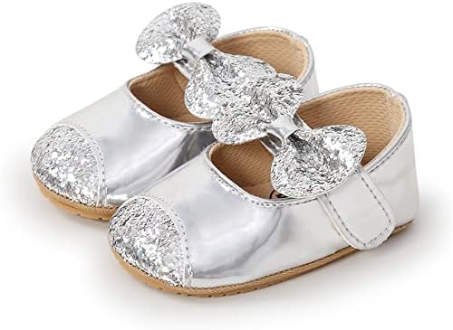 myppgg / Обувки на равна Подметка Мери Джейн за Малки Момичета; Принцеса Рокля с Блестящ Лък; Обувки за Яслите; Нескользящая Обувки