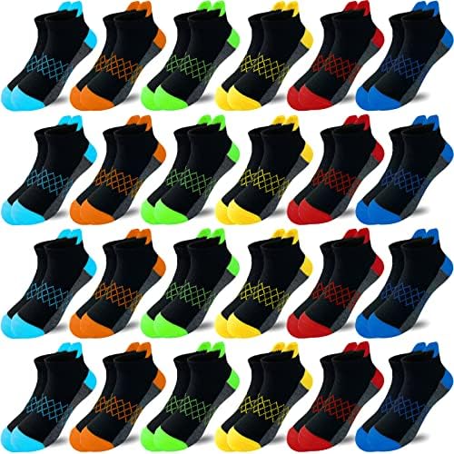 Чорапи за момчета Tsmollyu, 24 Чифта Чорапи С Ниско Деколте На Лигавицата, Спортни Чорапи До Глезена За Малко по-Големите Деца На Възраст