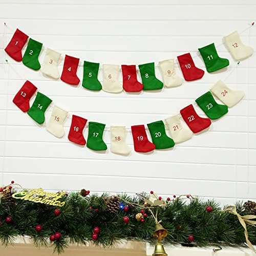 Великденски Декорации за дома, 24 бр. Чорапи направи си САМ Коледна Украса Коледен Обратното Броене Стенен Календар Подарък