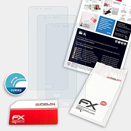 Защитно фолио atFoliX, съвместима със защитно фолио OnePlus Three, Сверхчистая и гъвкаво защитно фолио FX за екрана (3X)