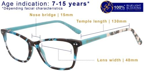 Детски светозащитные очила VINCI VERONA Blue с прозрачни лещи, за облекчаване на напрежението на очите, намаляване на отблясъците и