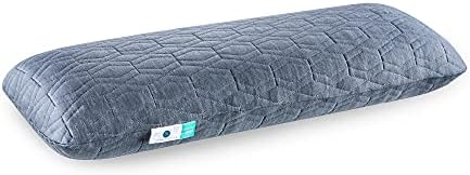 Мек диван White Willow Short Body Pillow Memory Foam Sleeping Soft Bed, възглавница-подложка за сън и странично на място за спане (10 W x 30 л Инча) със сив калъф с цип, изработени по немска техноло?