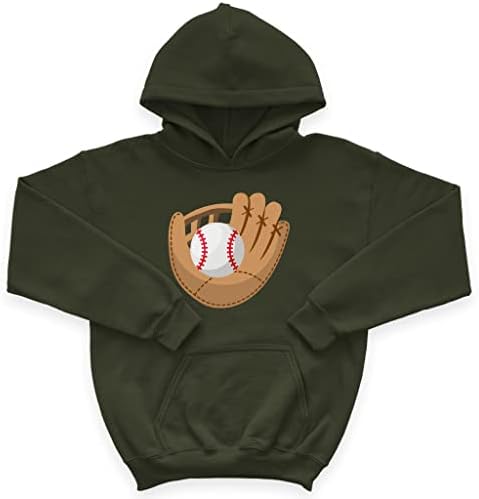 Детска hoody с качулка от Порести руно с Бейзболни ръкавици и топката - Спортна Детска Hoody с качулка - Графична hoody с качулка за деца