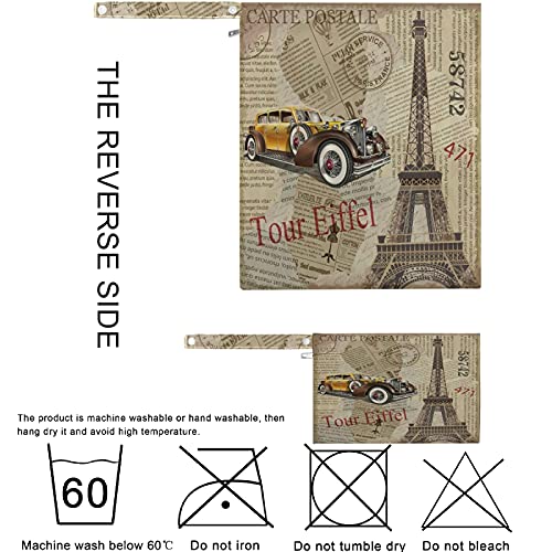 visesunny Old Style Tour Eiffel, 2 бр. Мокри чанта с джобове с цип, Моющаяся, Множество, Голям за Пътуване, плаж, басейн,