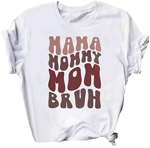 Комплект ризи Дамски Дамски ежедневни тениска с принтом за Деня на майката риза с къс ръкав в Свободна женска риза с дълъг ръкав от вискоза