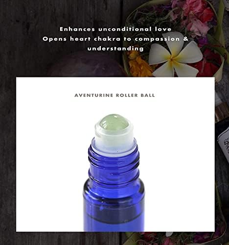 BALIPURA - Crystal Aura Roll On - Органично масло от чиста Любов - Смес от етерични масла с амазонитом, авантюрином, розов кварц, 0,34 грама