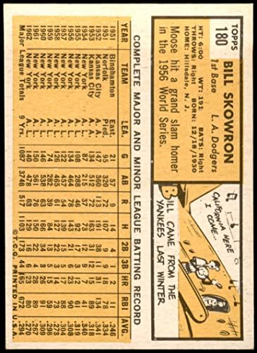 1963 Топпс # 180 Бил Скоурон Лос Анджелис Доджърс (Бейзбол карта) в Ню Йорк Доджърс