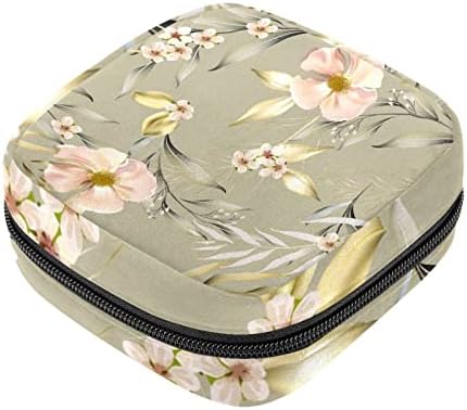 Чанта за съхранение на Хигиенни Кърпички с цветя модел от Розово Злато, Преносим Чанта за Месеца, Калъф за Менструална Чаши,