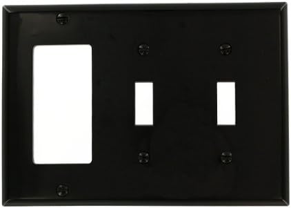 Комбинирана Стенни панела Leviton 80745-E с 3 свещи, 2 ключове, 1-Decora/GFCI, Стандартен размер, Черен