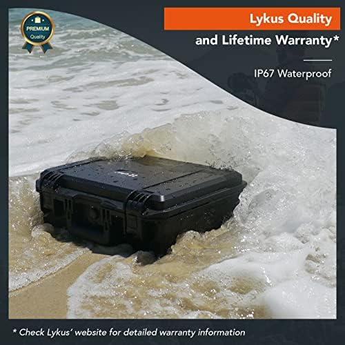 Водоустойчив твърд калъф Lykus HC-3310 с произволна вложка от стиропор, вътрешен размер 12,99x8,27x5,31 инча, подходящ за