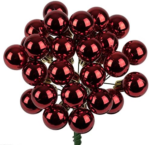 Коледен набор от декорация под формата на червено блестящо кълбо Vickerman 6 инча. В опаковка по 2 варианта на избор.