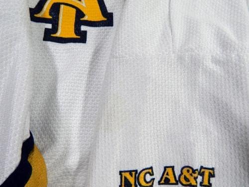 North Carolina A & T Aggies Game Използва Бяла Риза За стрелба с 2XL DP46714 - Използван игра За колеж