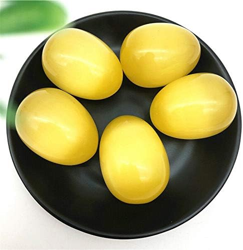 SHITOU2231 5ШТ Голям Жълт Камък Котешко Око с формата На Яйце Проба Скъпоценен Камък Crystal Исцеляющий Рейки Естествени Камъни и Минерали,