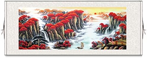 Skyseen Азиатската Стенни Рисувани С Водопад, Пейзаж с Река, Копринен Свитък - Есен Планинска река (泰山日日)