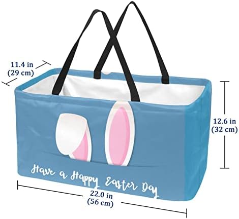LORVIES за Многократна употреба за Хранителни стоки Чанти Happy Easter Day Сгъваеми да Пере Големи Кутии За Съхранение Кошница Чанта За Пазаруване