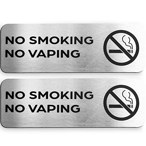 Табелката Не пушете, не се къпят (матиран алуминий 9 х 3 инча) - Табела пушенето забранено - указателни Табели пушенето забранено