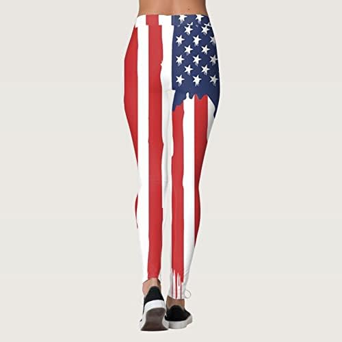 Патриотични Гамаши с Флага на сащ, Дамски Панталони с Флага на САЩ С Висока Талия, Удобни Леки Спортни Компресия Спортни Чорапогащи