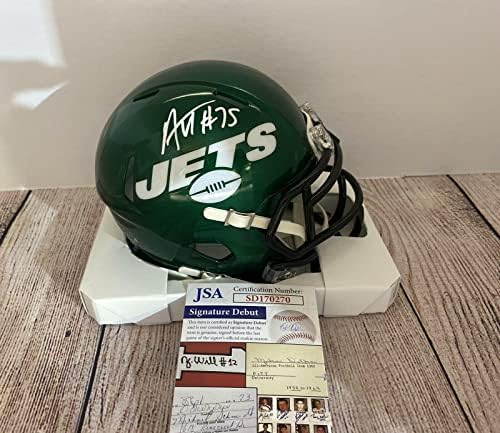Мини-каска с автограф Алиджи Вяра-Такера Ню Йорк Джетс Jsa Coa - каски NFL с автограф