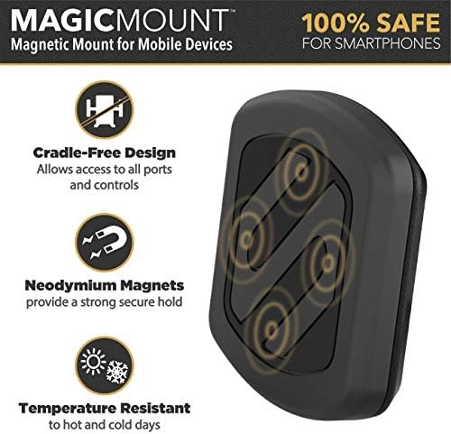 Scosche MAGCD2 MagicMount Магнитен държач за CD-телефон за кола и MAGRKXLI MagicMount Комплект сменяеми пластини за телефон - за магнитното