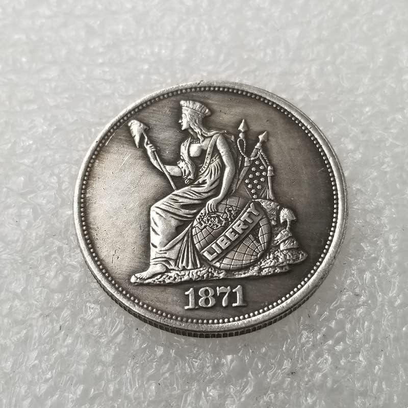 QINGFENG Старинни Занаяти 1871 50C Индийски Диадема Монета с Медна сребърно покритие Сребърен Долар Сребърен Кръг 287