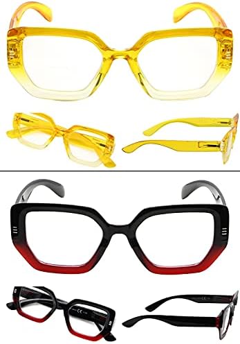 Дамски очила за четене LUR голям размер - 4 чифта Женски очила за четене в Голяма рамка +1,50