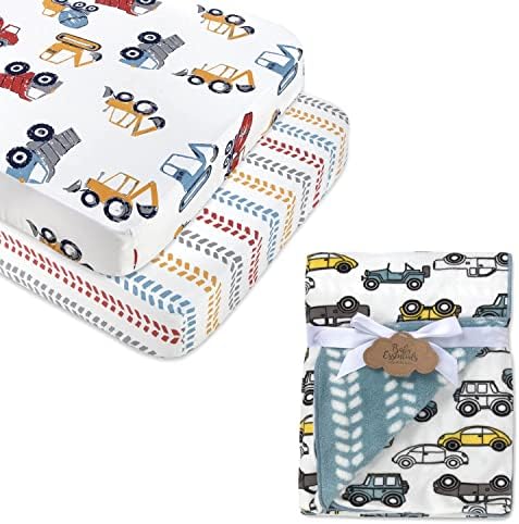 Комплект Одеала за Детски легла за Момчета, Леки и товарни автомобили На Тема Строителство на Детска