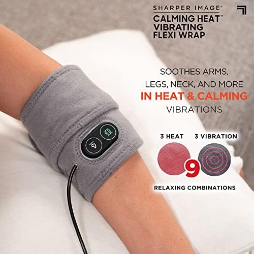 Успокояващ топлинен приключи Flexi от Sharper Image - Самостоятелна електрическа Топло, Вибрация и съдържанието на глиняными топки, 3 Режима на загряване и 3 режима на масаж