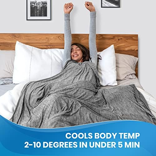 Приятен Охлаждащ одеало за горещите спящи - Двустранно бамбуковое Лятно одеало Намалява телесната температура до 10 градуса за по-малко от 5 минути - Леко Охлаждащо ?