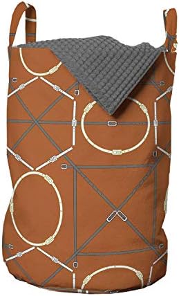 Абстрактна чанта за дрехи Ambesonne с Геометричен Дизайн в стил мъжка мода, Кошница за дрехи с дръжки, Закрывающаяся на шнур,
