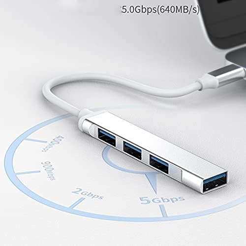 LMMDDP USB Hub Type-C до 4 USB HUB Удължител Тънък Мини Преносим 4-Портов USB 3.0 Хъб на КОМПЮТРИ и Компютърни Аксесоари