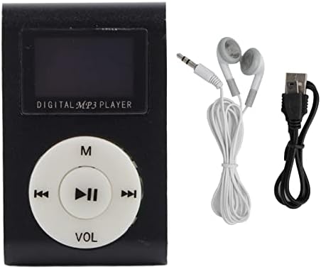 Longzhuo Преносим Мини-MP3 Музикален плейър Спортен LCD екран на задния панел С поддръжка на MP3-карта памет (черен)