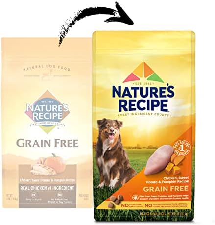 Беззерновой Суха Храна за кучета Nature's Рецепта с Пиле, Сладки картофи и Тиква, Рецепта, £ 4, лесно смилаеми