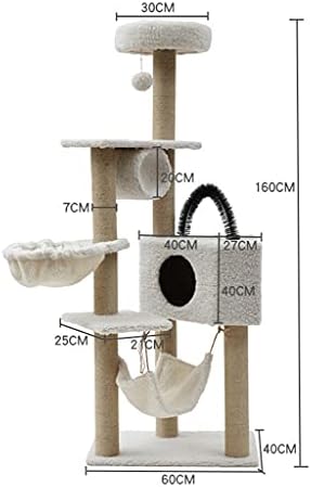 TDDGG Плюшени Етажната собственост за домашни котки Мулти-Мебели за Етажната собственост за котки от Дърво с Вързана сизалем Когтеточками за