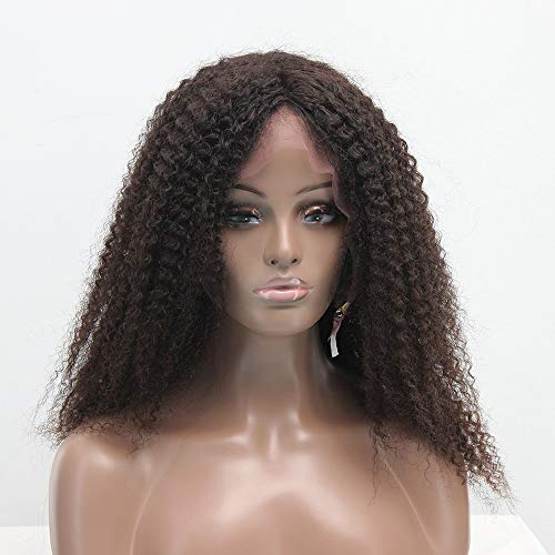 YANG1MN Истински косата отпред дантелен африкански малък обем кафяви дълга коса lady перука перука за коса (Размер: 24 )