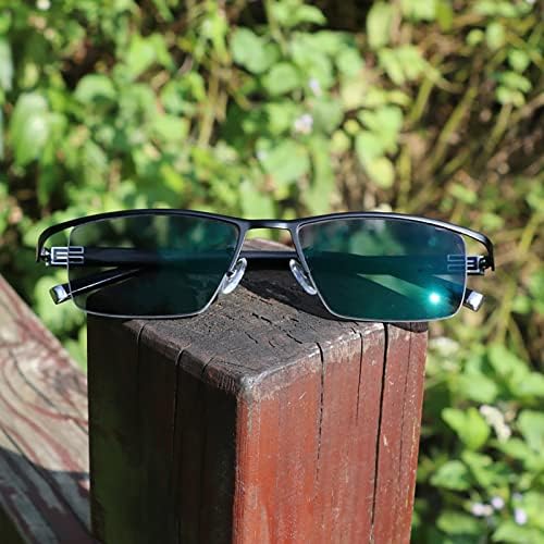 Фотохромичните Очила за четене за мъже, Блокер Синя светлина Прогресивно Многофокусные варифокален, Слънчеви очила за четене (Цвят: черен размер: + 1)