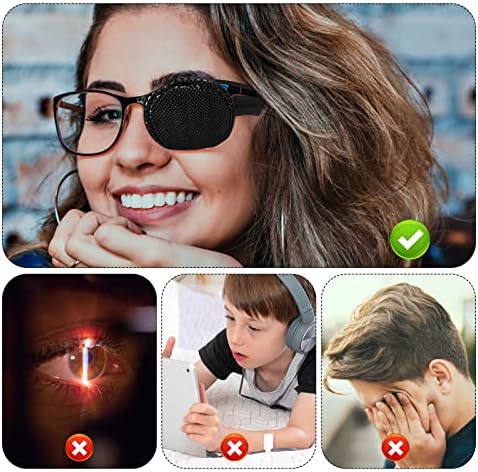 6 бр. Очни лепенки за очила, за Многократна употреба от Нетъкан Текстилен Черни Очни лепенки за покриване на Лявото на Дясното