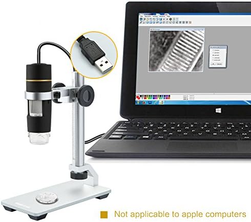Koolertron USB Цифров микроскоп 2MP 1X-500X с непрекъснато мащабиране Ендоскопска Лупа Камера с 8 светодиодни лампи Регулируема