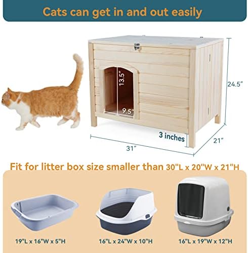 Сгъваема носилка Petsfit, Инструменти за сглобяване, не са необходими, Мебели за котешки тоалетни Крие, Подходящ за повечето кутии за боклук, Къщичка за Куче Котка къща