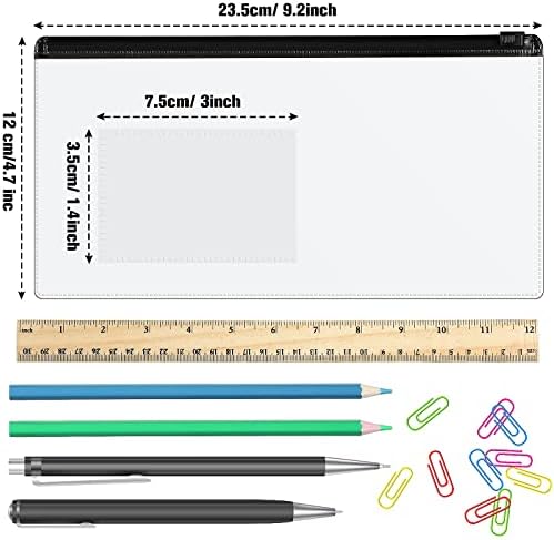 100 Бр. Поли-Плик с цип, Прозрачен молив случай за моливи на Едро с джоб за етикети, Прозрачни Пластмасови Пликове с цип, чанти за моливи