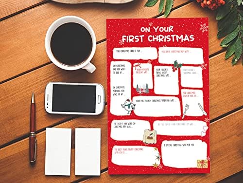 Първата Коледна Картичка на детето, Сладка Картичка с въпроси и Отговори, за спомен със собствените си ръце, Уникална Коледна