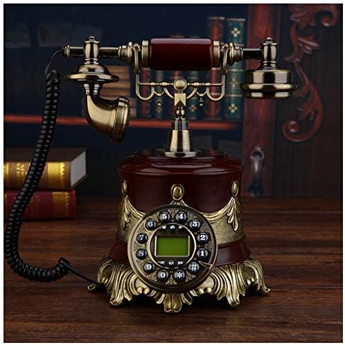 MEVIDA Villa Стационарен Европейския телефон, Домашен Ретро Стария Телефон Кафяв Телефон за идентификация на обаждащия се в Хола (Цвят: C)