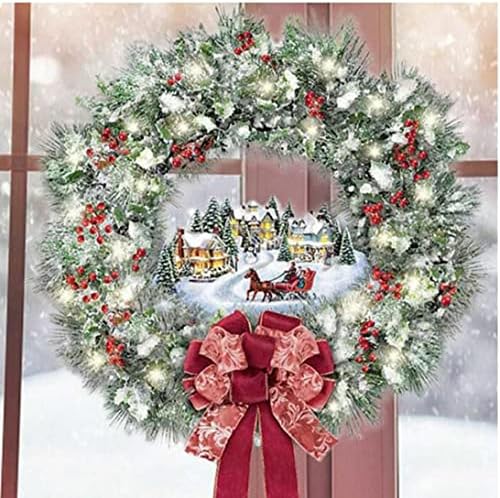 Ruluti Коледна Стикер Коледен Венец Стилове на Прозореца Стъклени Врати Стенни Стикери за Домашен Коледен Декор