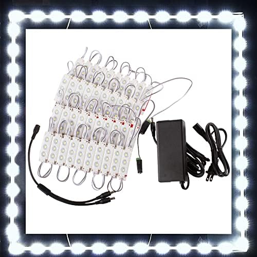 Led осветление Витрини за магазин, 60 фута Супер Ярък Инжекционный модул Чисто бели на цвят 5630 с блок захранване UL 12v AC