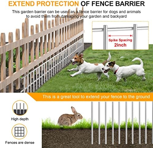 Ограда, бариера животински пакет Doniks 10, с разстояние между тръни 1,5 инча Подземен Декоративна Градинска Ограда 32inch